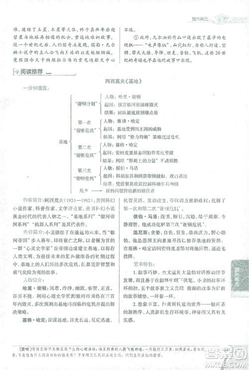 陕西人民教育出版社2021中学教材全解七年级语文下册人教版参考答案