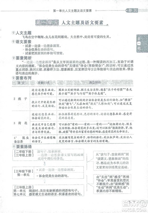 陕西人民教育出版社2021小学教材全解三年级语文下册人教版参考答案