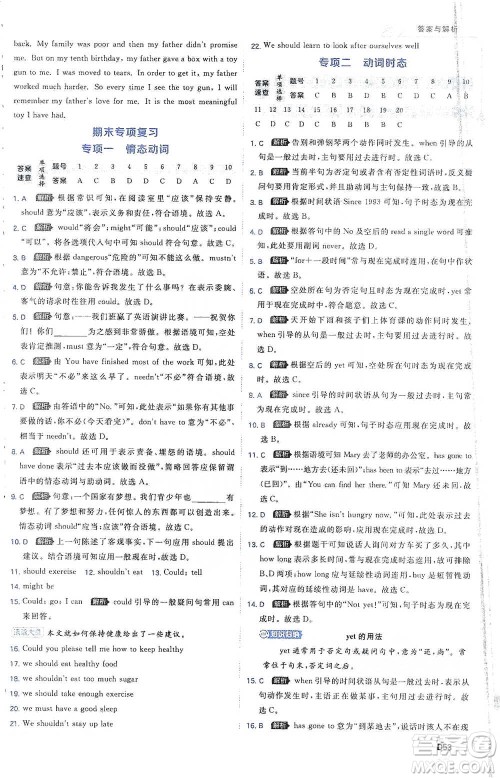 开明出版社2021少年班初中英语八年级下册人教版参考答案
