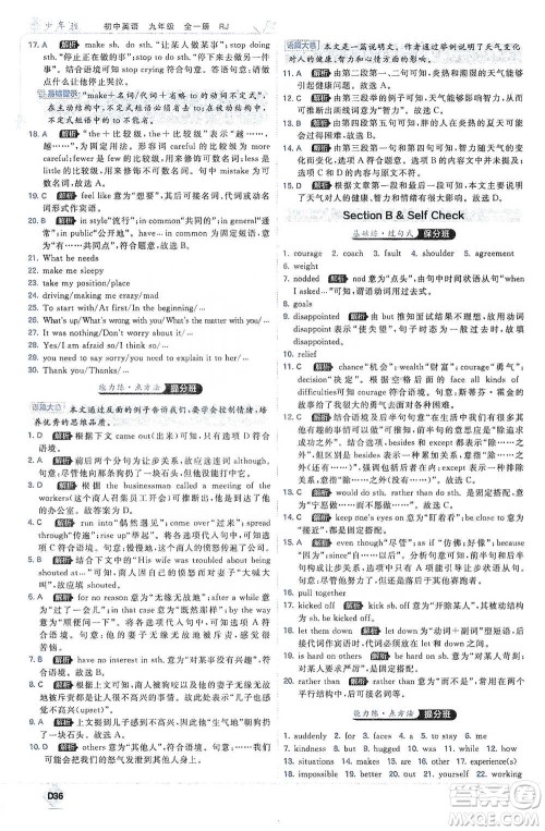 开明出版社2021少年班初中英语九年级全一册人教版参考答案