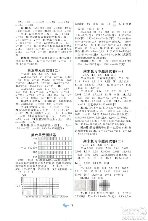 广西教育出版社2021新课程学习与测评单元双测数学四年级下册D版北师大版答案 广西教育出版社2021新课程学习与测评单元双测数学四年级下册D版北师大版答案