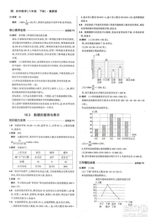 教育科学出版社2021年5年中考3年模拟初中数学八年级下册冀教版参考答案