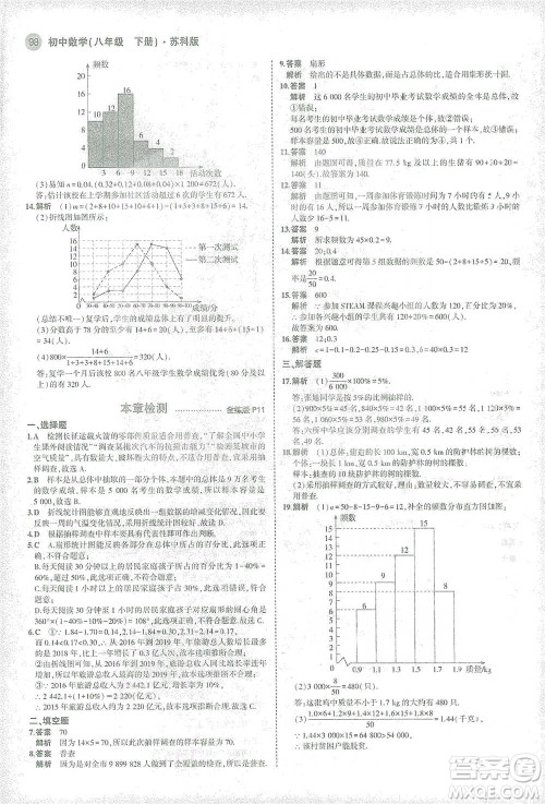 教育科学出版社2021年5年中考3年模拟初中数学八年级下册苏科版参考答案 教育科学出版社2021年5年中考3年模拟初中数学八年级下册苏科版参考答案