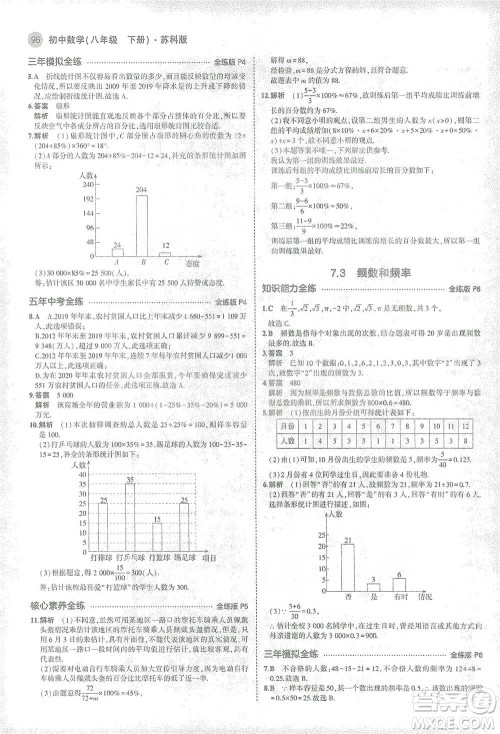 教育科学出版社2021年5年中考3年模拟初中数学八年级下册苏科版参考答案