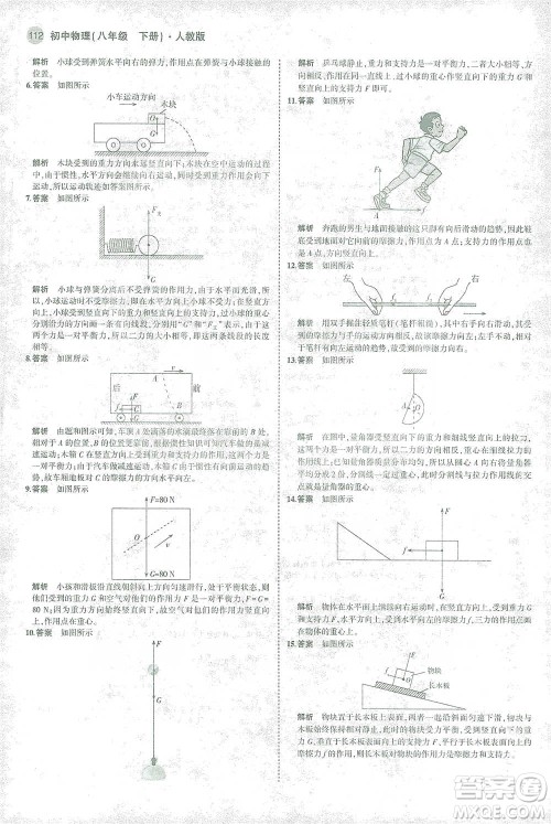 教育科学出版社2021年5年中考3年模拟初中物理八年级下册人教版参考答案