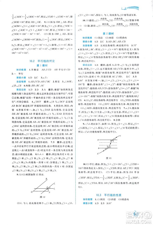 广西教育出版社2021新课程学习与测评同步学习数学七年级下册沪科版答案