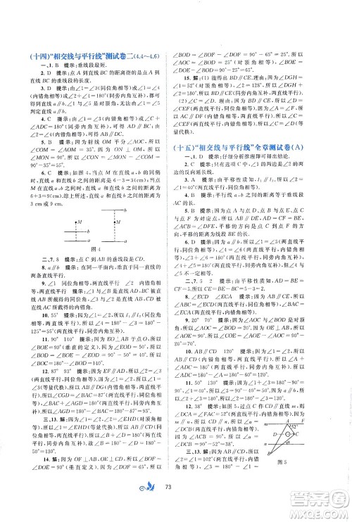 广西教育出版社2021新课程学习与测评单元双测数学七年级下册B版答案