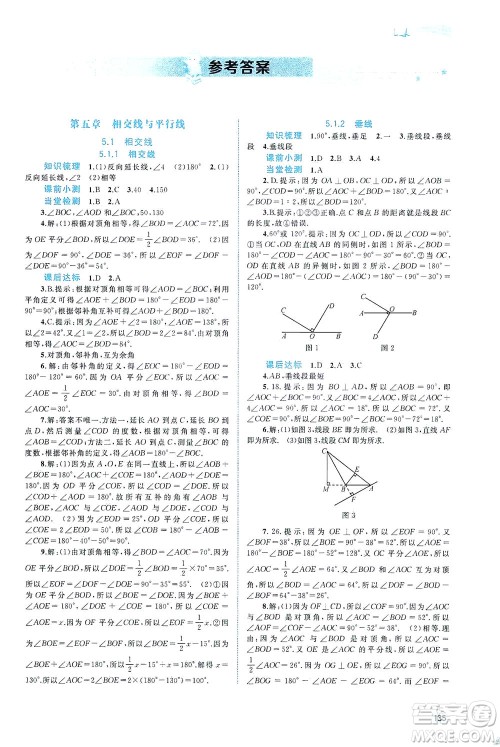 广西教育出版社2021新课程学习与测评同步学习数学七年级下册人教版答案