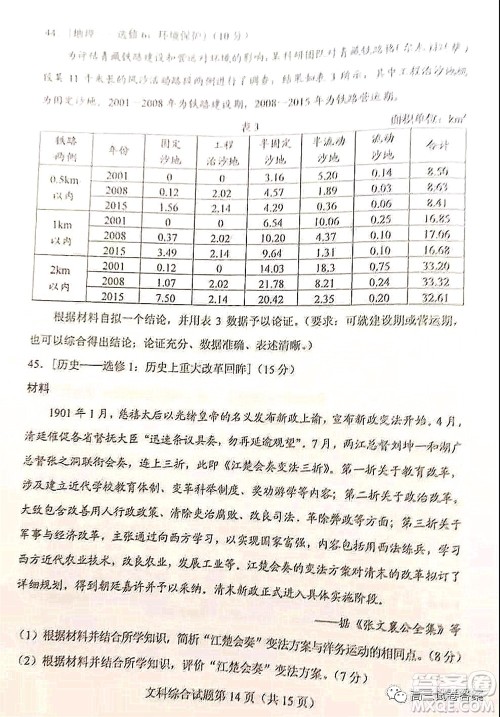 2021年高考文综真题全国乙卷试卷及参考答案 2021年高考文综真题全国乙卷试卷及参考答案