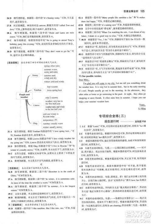 教育科学出版社2021你那5年中考3年模拟初中英语七年级下册人教版参考答案