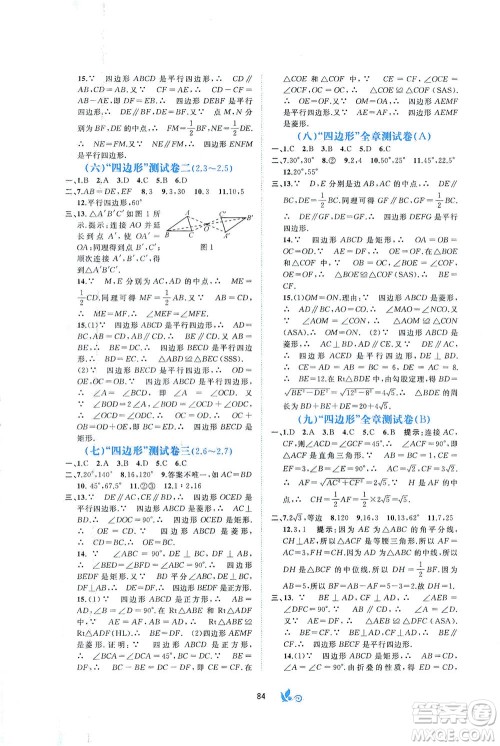 广西教育出版社2021新课程学习与测评单元双测数学八年级下册B版答案