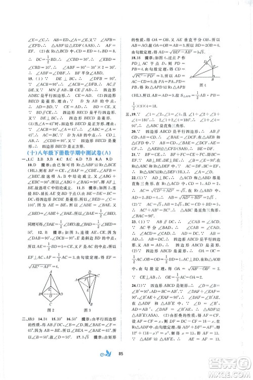 广西教育出版社2021新课程学习与测评单元双测数学八年级下册B版答案