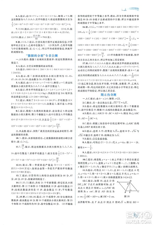 广西教育出版社2021新课程学习与测评同步学习数学八年级下册人教版答案