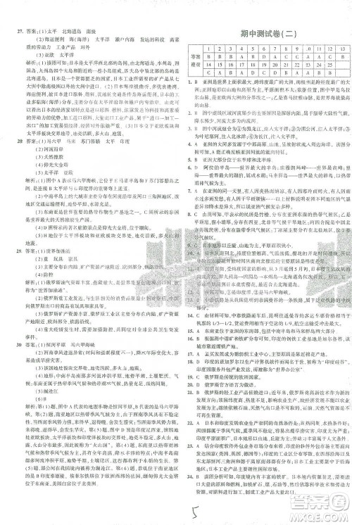 教育科学出版社2021年5年中考3年模拟初中试卷地理七年级下册人教版参考答案 教育科学出版社2021年5年中考3年模拟初中试卷地理七年级下册人教版参考答案