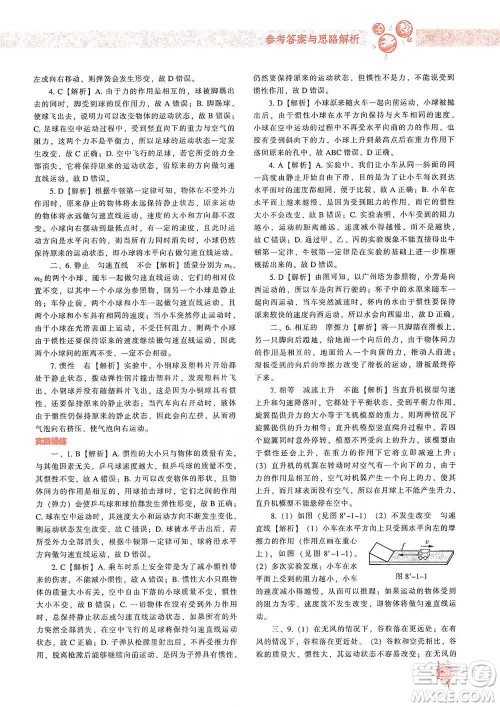 辽宁教育出版社2021尖子生题库物理八年级下册人教版参考答案