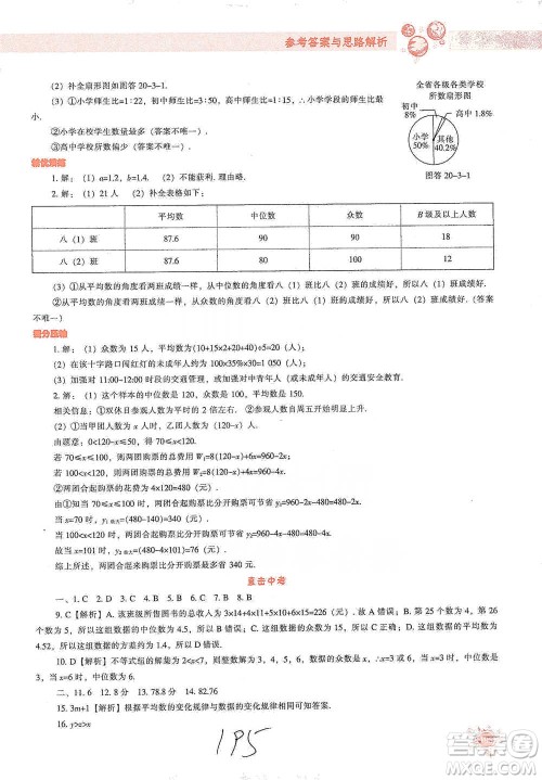辽宁教育出版社2021尖子生题库数学八年级下册人教版参考答案
