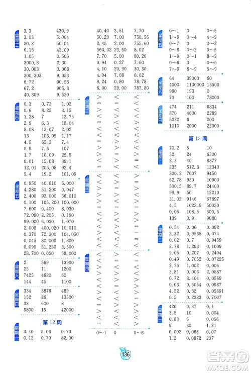 江苏人民出版社2021小学数学计算高手四年级下册人教版参考答案