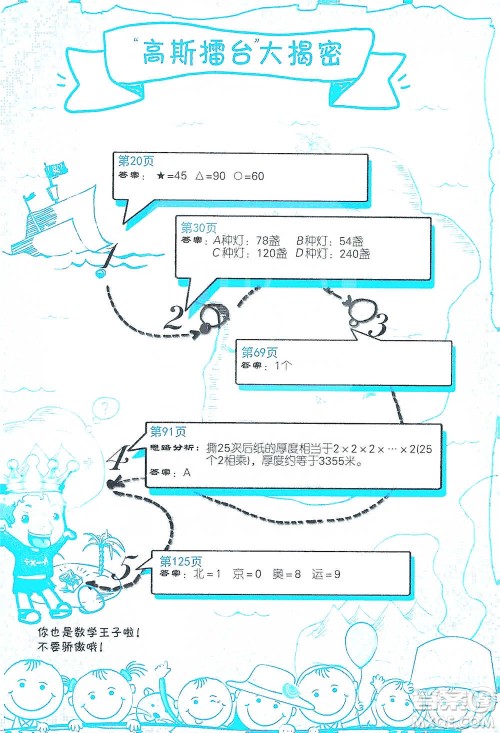 江苏人民出版社2021小学数学计算高手五年级下册人教版参考答案