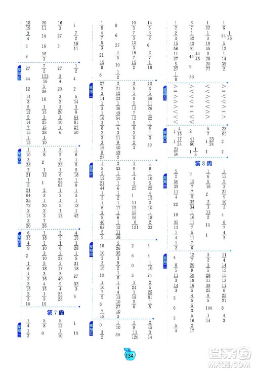 江苏人民出版社2021小学数学计算高手五年级下册北师大版参考答案