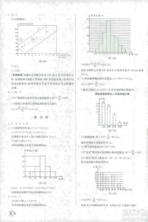 江苏人民出版社2021实验班提优训练七年级下册数学人教版参考答案
