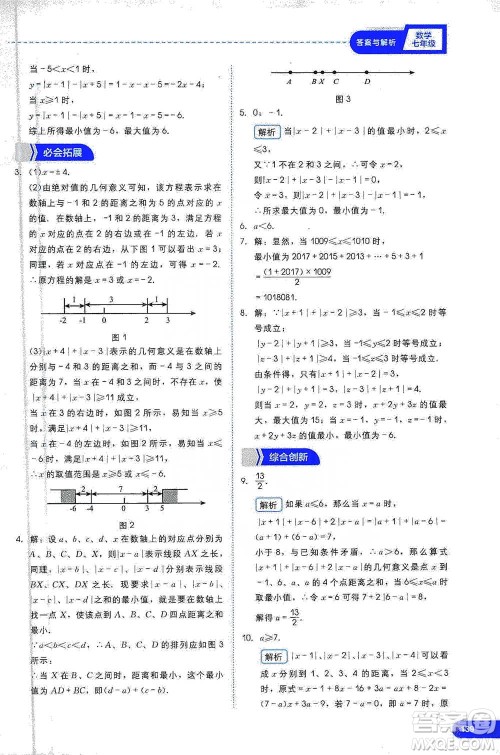 现代教育出版社2021学而思刷题高手初中数学七年级参考答案