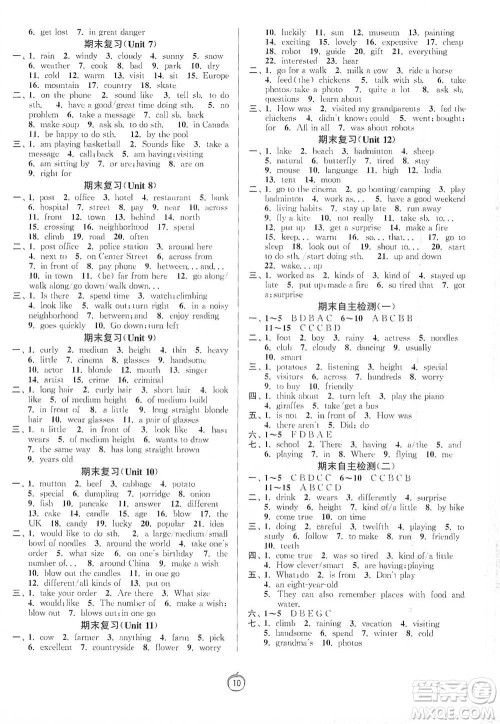 江苏人民出版社2021初中英语默写高手七年级下册人教版参考答案