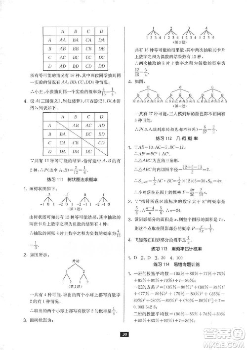 江苏人民出版社2021初中数学计算高手八年级人教版参考答案 江苏人民出版社2021初中数学计算高手八年级人教版参考答案