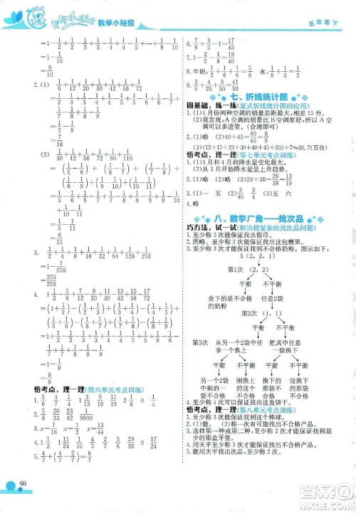 龙门书局2021黄冈小状元数学小秘招五年级下人教版答案 龙门书局2021黄冈小状元数学小秘招五年级下人教版答案