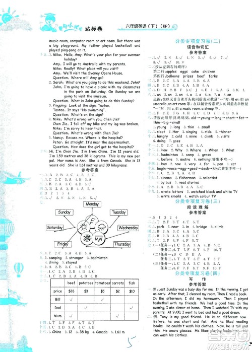 龙门书局2021黄冈小状元达标卷六年级英语下RP人教版答案 龙门书局2021黄冈小状元达标卷六年级英语下RP人教版答案