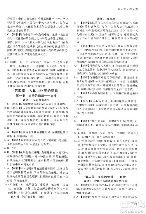 天津教育出版社2021学习质量监测七年级生物学下册人教版答案 天津教育出版社2021学习质量监测七年级生物学下册人教版答案