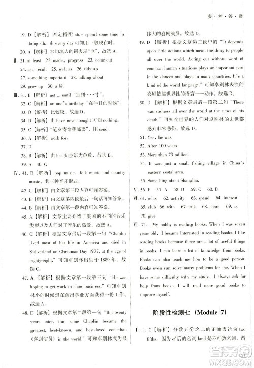 天津教育出版社2021学习质量监测八年级英语下册外研版答案