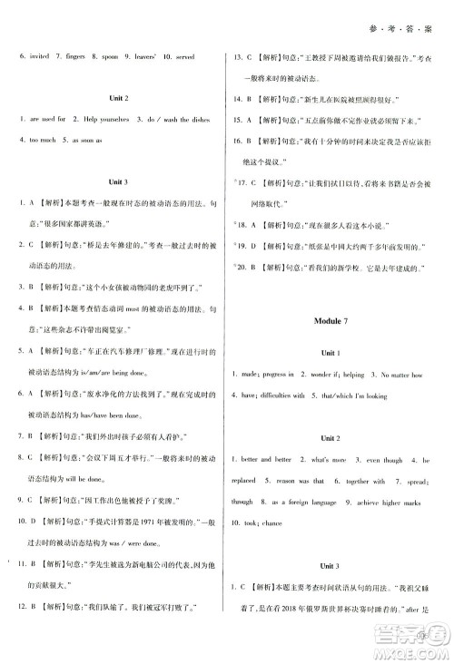 天津教育出版社2021学习质量监测九年级英语下册外研版答案 天津教育出版社2021学习质量监测九年级英语下册外研版答案