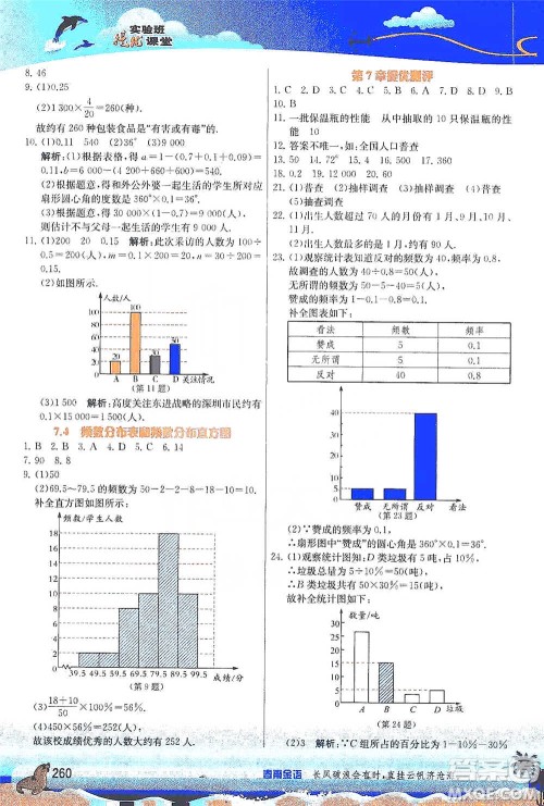 江苏人民出版社2021春雨教育实验班提优课堂八年级下册数学苏科版参考答案