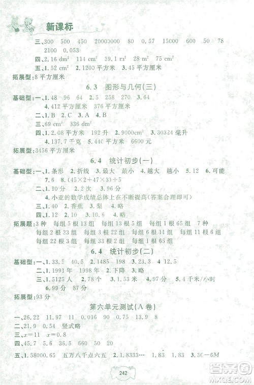 上海大学出版社2021钟书金牌课课练五年级数学下册沪教版答案