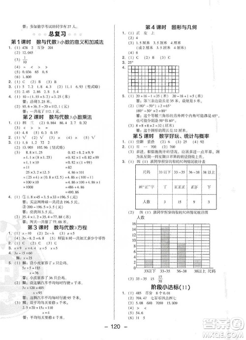 陕西人民教育出版社2021典中点四年级下册数学北师大版参考答案