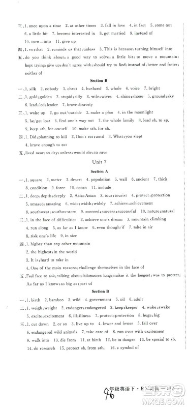 宁夏人民教育出版社2021学练优英语八年级下册人教版河南专版答案 宁夏人民教育出版社2021学练优英语八年级下册人教版河南专版答案