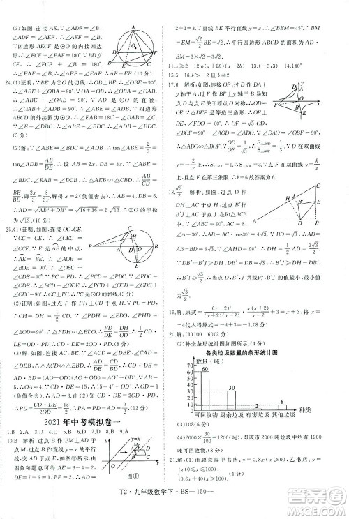 延边大学出版社2021学练优科学思维训练法数学九年级下册BS北师版答案 延边大学出版社2021学练优科学思维训练法数学九年级下册BS北师版答案