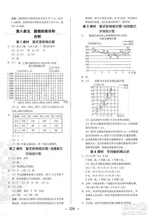 陕西人民教育出版社2021典中点五年级下册数学北师大版参考答案