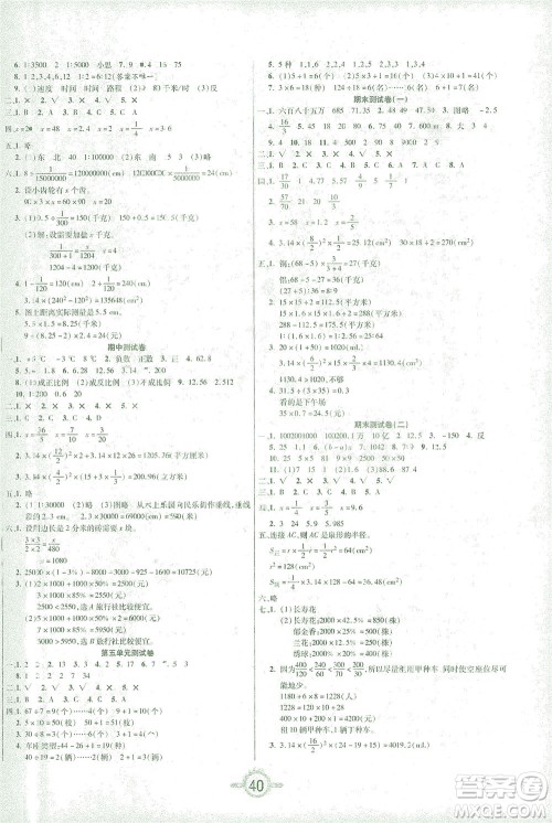 西安出版社2021创新课课练六年级数学下册人教版答案 西安出版社2021创新课课练六年级数学下册人教版答案