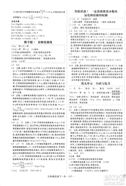 延边大学出版社2021学练优化学九年级下册人教版河南专版答案 延边大学出版社2021学练优化学九年级下册人教版河南专版答案