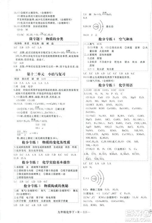 延边大学出版社2021学练优化学九年级下册人教版河南专版答案