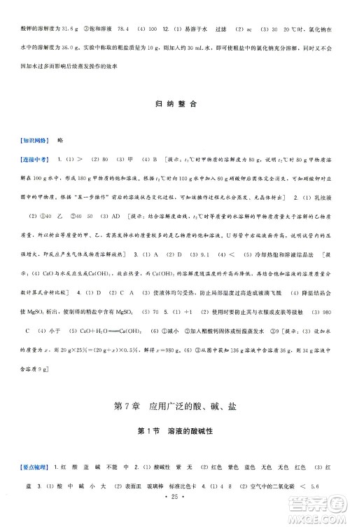 福建人民出版社2021顶尖课课练九年级化学下册沪教版答案 福建人民出版社2021顶尖课课练九年级化学下册沪教版答案