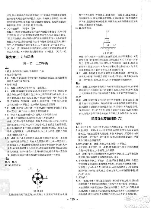 陕西人民教育出版社2021典中点八年级下册物理人教版参考答案