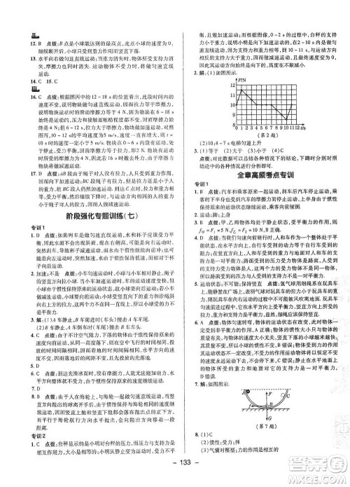 陕西人民教育出版社2021典中点八年级下册物理人教版参考答案 陕西人民教育出版社2021典中点八年级下册物理人教版参考答案