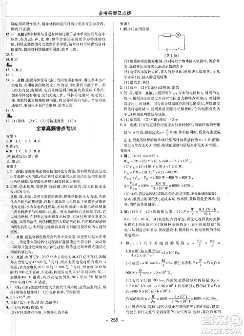 陕西人民教育出版社2021典中点九年级全一册物理沪科版参考答案 陕西人民教育出版社2021典中点九年级全一册物理沪科版参考答案