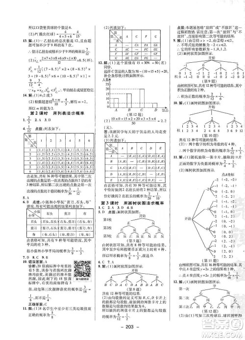 陕西人民教育出版社2021典中点九年级全一册数学浙教版参考答案 陕西人民教育出版社2021典中点九年级全一册数学浙教版参考答案