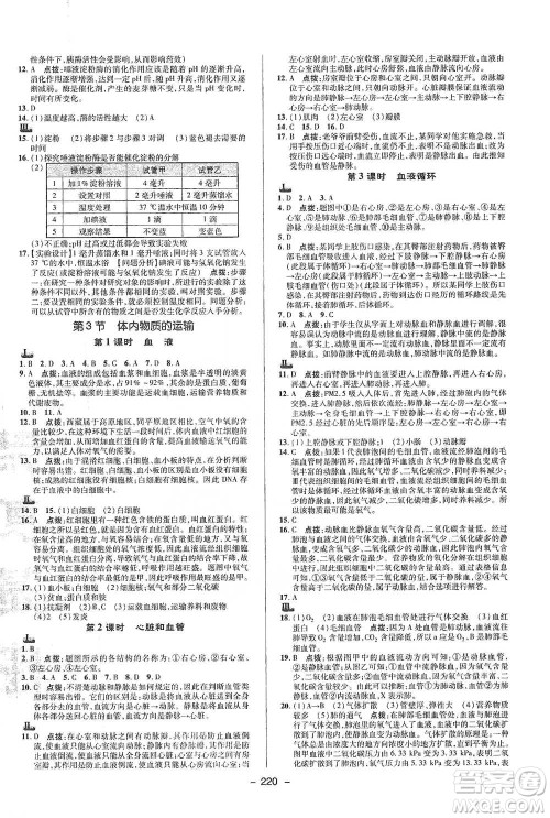 陕西人民教育出版社2021典中点九年级全一册科学浙教版参考答案