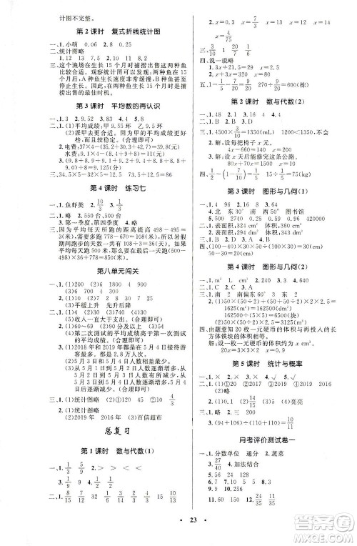 北京师范大学出版社2021小学同步测控优化设计五年级数学下册北师大版答案