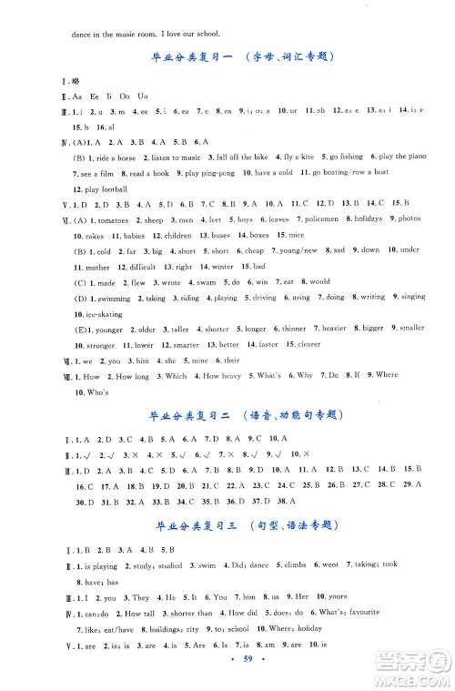 人民教育出版社2021小学同步测控优化设计六年级英语下册PEP版答案