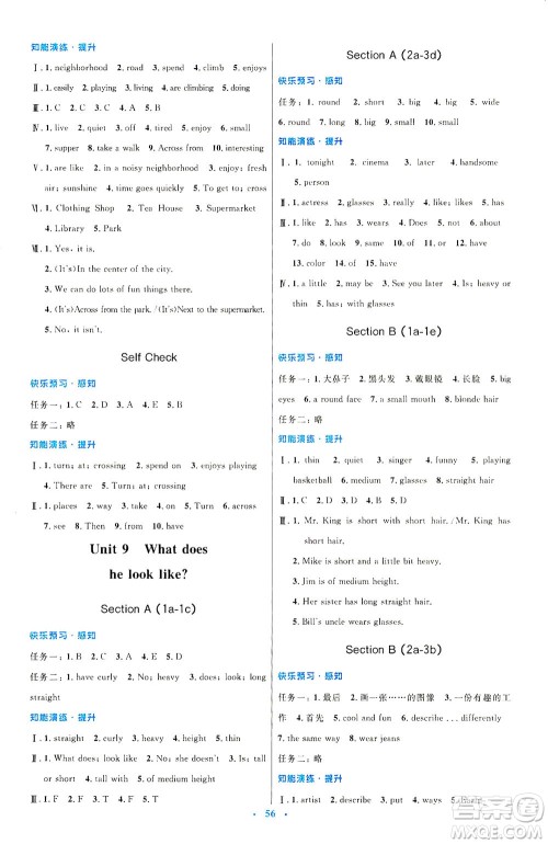 人民教育出版社2021初中同步测控优化设计七年级英语下册人教版答案